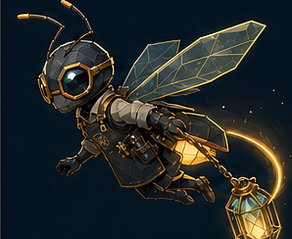 Glim in flight, lantern trailing a ribbon of light